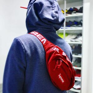 ★ 18SS Supreme シュプリーム Waist Bag ウエストバッグ ショルダーバッグ ボディーバッグ バッグ box logo ボックスロゴ (レッド赤)GGDS