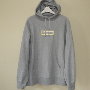 ★ 13SS Supreme シュプリーム Bling Box Logo Pullover ブリング ボックスロゴ スウェット パーカー hooded sweatshirt (グレー灰L)GGGD