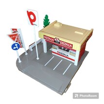 【美品/付属品充実・送料無料】タカラトミー/TAKARA TOMY　トミカ　トミカタウン　ピザーラ　レトロ玩具　当時物_画像4