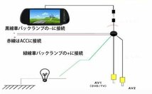 7インチルームミラーモニター＋高画質CCDバックカメラ+ワイヤレストランスミッター お得なセット 700HB021WBT_画像5