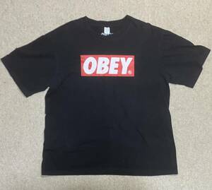 【美品/即決/送料無料】OBEY オベイ / ボックス ロゴ Tシャツ XL 黒色 / 半袖 メンズ