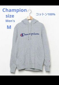 【美品】Championプルオーバーパーカー　大きいサイズ　大きいロゴ　裏起毛