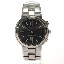 1円スタート 稼働品 SEIKO セイコー DOLCE ドルチェ 7B32-0AC0 電波ソーラー デイト ラウンド ブラック文字盤 シルバー SS メンズ 腕時計_画像1