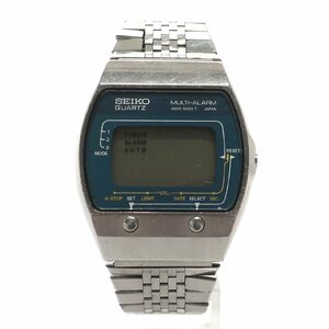 1円スタート SEIKO セイコー MULTI-ALARM マルチアラーム A029-5000 クォーツ QZ デジタル ステンレス メンズ 腕時計 シルバー 動作未確認