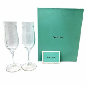 1円スタート Tiffany＆Co. ティファニー スウィング シャンパングラス 2客セット ペアグラス コップ 食器 箱付き