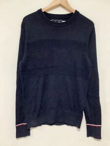 て1284 TOMMY HILFIGER トミーヒルフィガー 長袖ニット S ネイビー