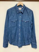 に1280 Levi's リーバイス 長袖シャツ ウエスタンシャツ S アメカジ インディゴ_画像1