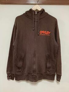 ぬ1221 OAKLEY オークリー ジップアップ スウェットパーカー L ブラウン