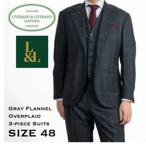 Liverano & Liverano 3ピーススーツ サイズ48 リヴェラーノ リベラーノ ジャケット Sartoria G.Seminara Ciardi お探しの方も