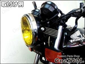 A8-1BKB One'S&M製 ヘッドライトステーカバー フィンタイプ 左右セット ブラック CBX400F NC07 CBX550F用