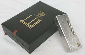 D158 ガスライター dunhill ダンヒル ライター ローラー 喫煙具 シルバーカラー 着火確認済み ケース付き 喫煙 小物 タバコ たばこ