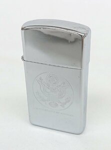 D193 レア ZIPPO ジッポー SLIM スリム オイルライター UNITED STATES OF AMERICA E III 1987年 シルバーカラー ヴィンテージ ビンテージ