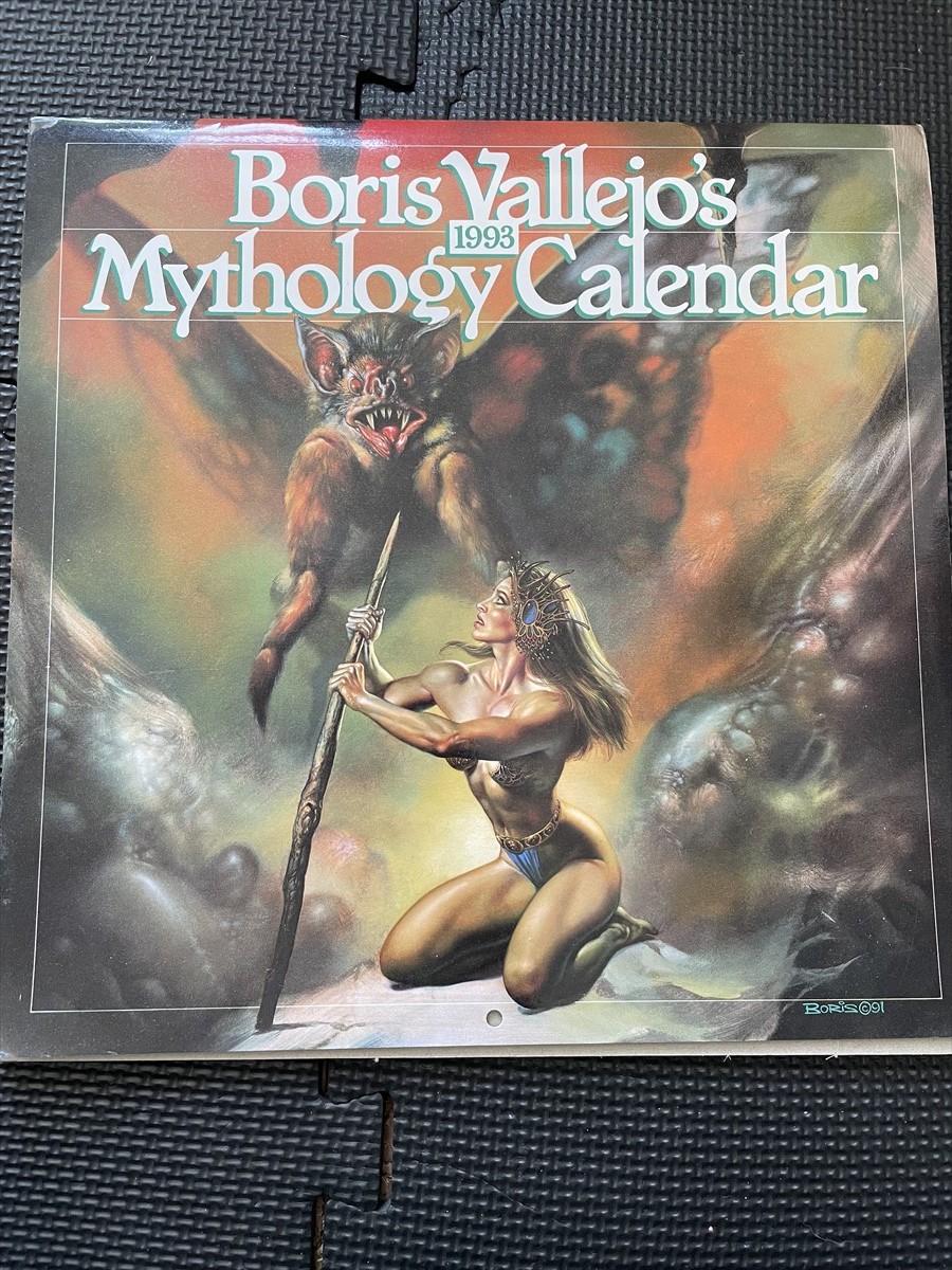 Boris Vallejo's Mythology Calendar 1993 1992年発行 ボリス･ヴァレホ カレンダー SF ファンタジー イラスト 絵画 海外★W27b2402, 印刷物, カレンダー, 絵画