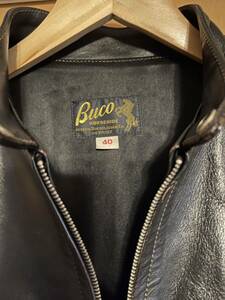 BUCO J-100 JACKET HORSE HIDE リアルマッコイズ 40 茶芯シングルライダース ライダースジャケット 