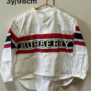 【中古品】　Burberry バーバリー　キッズ 98cm 3y 長袖 シャツ　ロゴ