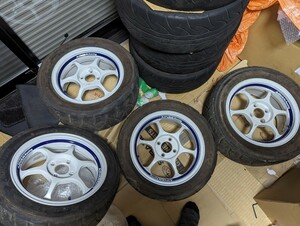 ロードスター 6.5j42 7j39 4H100 15インチ 4本 4穴 アドバンRG シビックADVAN ROADSTER軽量タイヤホイール