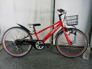 Ｄ154　★12800円★整備済み 中古子供自転車マウンテンバイク 【24インチ 赤 】 入札お待ちしております(*^▽^*)