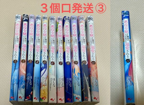 悪役令嬢は隣国の王太子に溺愛される1-12巻(1-9・11巻中古購入品10・12巻レンタルアップ品)３個口発送③合計3000円