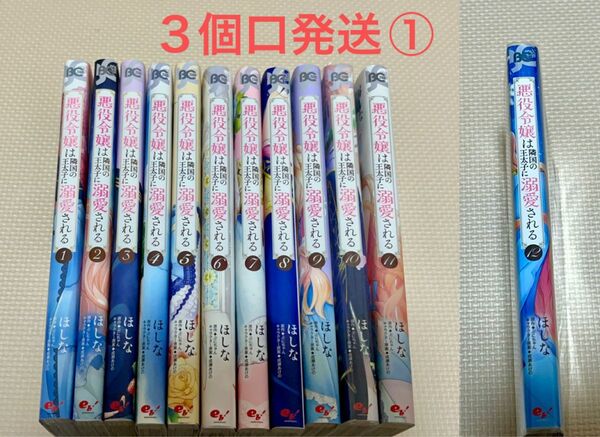 悪役令嬢は隣国の王太子に溺愛される1-１2巻(1-9・11巻中古購入品10巻レンタルアップ品)３個口発送①合計3400円