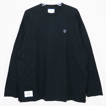 WTAPS ダブルタップス 22AW All 03/LS/COTTON.CRST 222ATDT-CSM07 コットン ロングスリーブ Tシャツ ロンT 長袖 ブラック noz_画像1