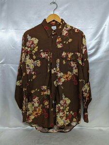 KARL HELMUT Karl hell m rose print rayon shirt size :L degree color : brown group men's shirt 