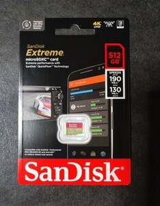 SanDisk extreme microSD 512GB 190MB/s 1枚