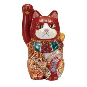 九谷焼！ ☆吉祥鯛・招き猫４号☆ K8-1491 新品 商売繁盛 縁起物 千客万来 開運 置物 招き猫 ギフト