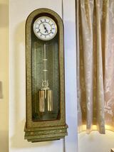 柱時計　Ｌａｕｒｉｓ　ローリス　緑色　高さ1０９センチ　ゼンマイ　ネジ付　早まります　　_画像1