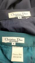 送料無料S80507 クリスチャン・ディオール スカート レディース Mサイズ ダークブルー グリーン スカート ビロード 超美品 2点セット_画像5