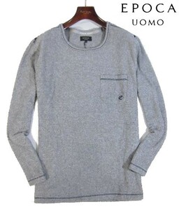 K火11624新品▼ 秋!! エポカ ウォモ 長袖Tシャツ 【 L 】 クルーネック 長袖Tシャツ EPOCA UOMO マイルウエア グレー系