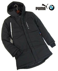 L月12085新品▼ プーマ × BMW パデッドジャケット 【 L 】 フーデッドジャケット フード付き ブルゾン PUMA 吸湿発散性 保温性 黒系