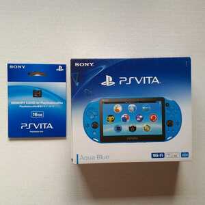 PlayStation Vita本体 Wi-Fiモデル PCH-2000 ZA23 アクアブルー＋メモリーカード 16GB (PCH-Z161J) PS Vita 