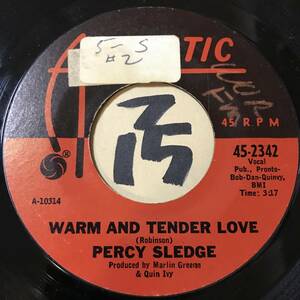 試聴 PERCY SLEDGE WARM AND TENDER LOVE / SUGAR PUDDIN’ 両面NM 