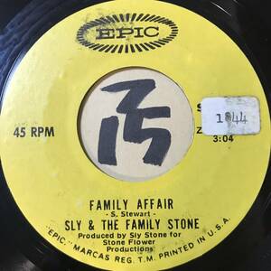 試聴 SLY & THE FAMILY STONE FAMILY AFFAIR / LUV N’ HAIGHT 両面EX+ 