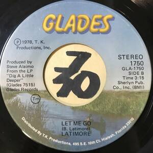 試聴 LATIMORE LET ME GO / DIG A LITTLE DEEPER 両面EX 1978 