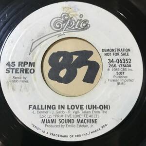 試聴 85年全米25位 MIAMI SOUND MACHINE FALLING IN LOVE (UH-OH) STEREO PROMO 両面EX KZA's Fallin'ネタ/ジャマイカンソウル