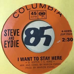 ゴフィン＆キング/ブリルビルディング・サウンド STEVE AND EYDIE I WANT TO STAY HERE / AIN’T LOVE 両面NM 1963 