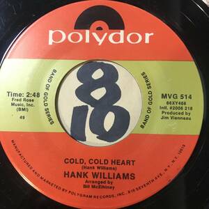 試聴 1950年 HANK WILLIAMS COLD, COLD HEART / I’M SO LONESOME I COULD CRY 両面EX+ ナッシュヴィル・ホンキー・トンク名作