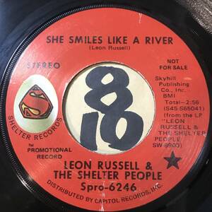 試聴 LEON RUSSELL & THE SHELTER PEOPLE SHE SMILES LIKE A RIVER ONE SIDED PROMO PRESS EX+ 1971 