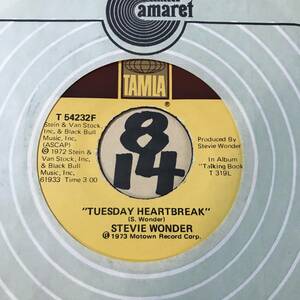 試聴 STEVIE WONDER STEVIE WONDER TUESDAY HEARTBREAK / YOU ARE THE SUNSHINE OF MY LIFE 両面EX+