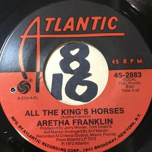 試聴 ARETHA FRANKLIN ALL THE KING’S HORSES EX/ APRIL FOOLS NM 1972 NY バート・バカラック＆ハル・デヴィッド「幸せはパリで」主題歌