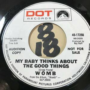 試聴 新品 ファズ・ガレージ・ロック 45 WOMB MY BABY THINKS ABOUT THE GOOD THINGS / HANG ON 