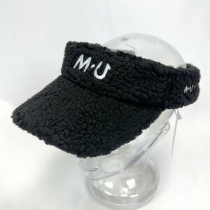 1円★MU SPORTS　MUスポーツ 801H8760 レディース ボアサンバイザー（ブラック）★送料無料★防寒/保温/ゴルフウェア/女性用★