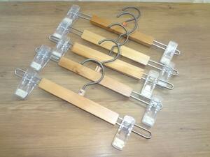  wood bottom hanger 30 pcs set natural clip type 