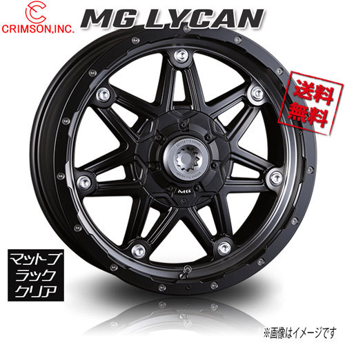 CRIMSON MG ライカン マットブラッククリア 18インチ 5H139.7 8J+47 4本 110.3 業販4本購入で送料無料