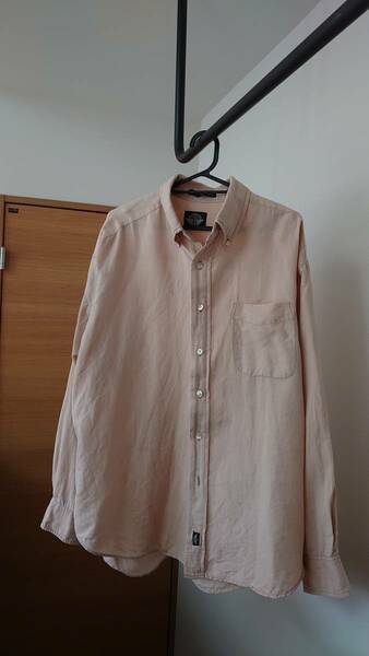 DOCKERS ドッカーズ vintage リネン　麻　シャツ　ボタンダウン　ビジカジ　ベージュ shirt オフィス 80's ？ 90's ？ Levi's リーバイス