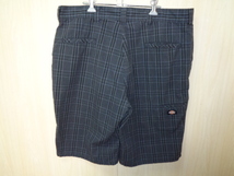 b346◆Dickies チェックワークショーツ◆デッキーズ w40 チャコールプレイド WR205PCH フライトフロント ハーフパンツ US古着 5K_画像3