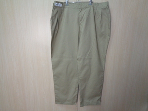 b833◆Dickies maxx traxx ワークパンツ◆ディッキーズ 24UU ビッグサイズ 220KH カーキー ツータック ポリコットン US古着 5K