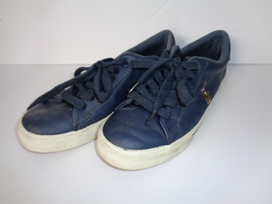 b952◆POLO Ralph Lauren ローカット スニーカー◆ポロ ラルフローレン USA:4.5 JPN:23.5cm レディース 紺色 ワンポイントポニー 5K 