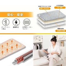 電気ホットマット 電気毛布 一人用 ホットカーペット 電気ブランケット ホットマット 足元ヒーター 4段温度調整 30×60cm 防寒対策 ピンク_画像4